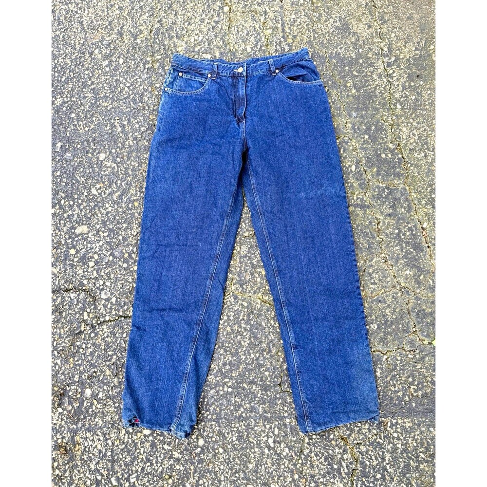 Vintage Woolrich Women’s Flannel Lined Jeans Size 12 Red Plaid Denim cabincore
